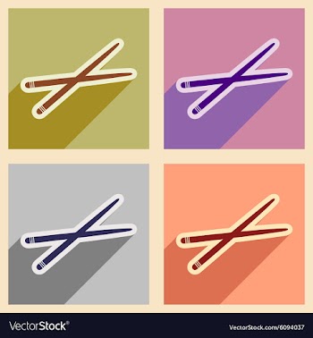 Flat with shadow concept chopsticks stylish vector image