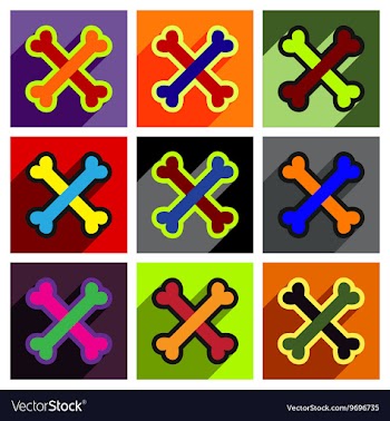 Flat with shadow concept cross bones stacked on vector image