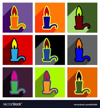 Flat with shadow concept Icon candle on a colored vector image