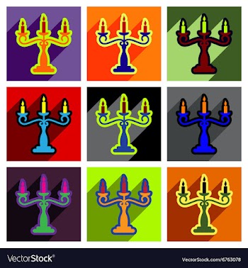 Flat with shadow concept Icon candle on a colored vector image
