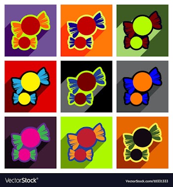 Flat with shadow concept Icon candy on colored vector image