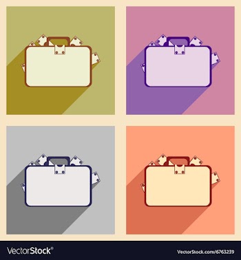 Flat with shadow concept icon case with money vector image