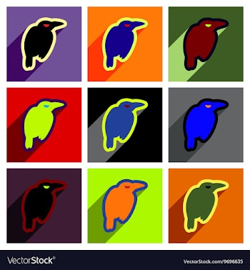 Flat with shadow concept Icon crows bright vector image