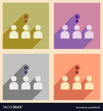 Flat with shadow concept icon group of people vector image