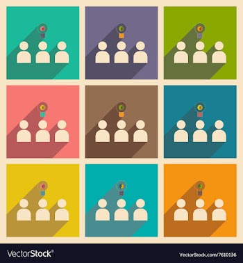 Flat with shadow concept icon group of people vector image