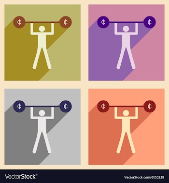 Flat with shadow concept icon man and the bar vector image