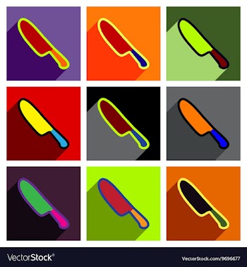 Flat with shadow concept Icon of knife on a vector image