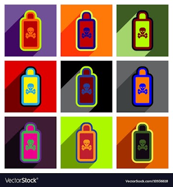 Flat with shadow concept Icon of poison on colored vector image