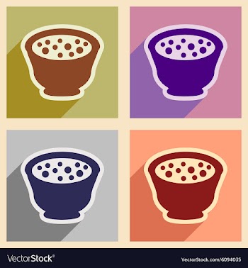 Flat with shadow concept miso soup on stylish vector image