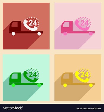 Flat with shadow concept mobile application car vector image