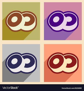 Flat with shadow concept Sushi rolls stylish vector image
