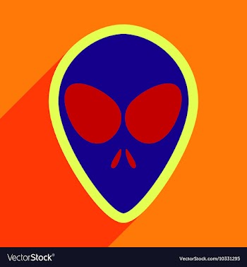 Flat with shadow icon alien on a bright background vector image