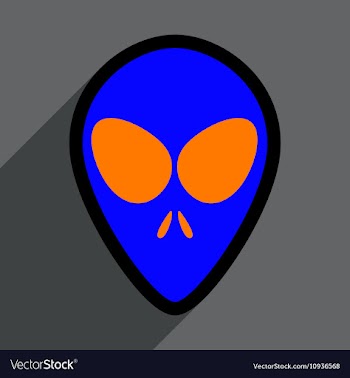 Flat with shadow icon alien on a bright background vector image
