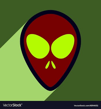 Flat with shadow icon alien on a bright background vector image