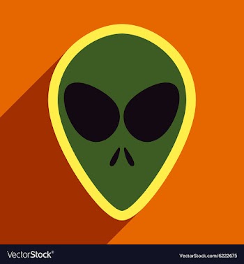 Flat with shadow icon alien on a bright background vector image