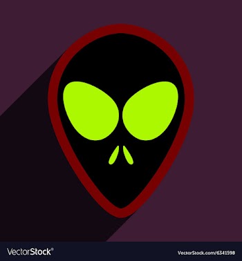 Flat with shadow icon alien on a bright background vector image
