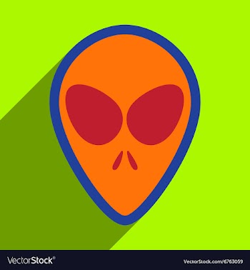 Flat with shadow icon alien on a bright background vector image