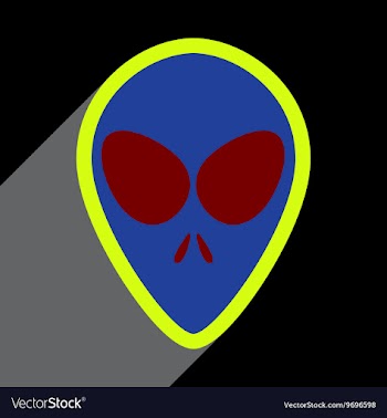 Flat with shadow icon alien on a bright background vector image