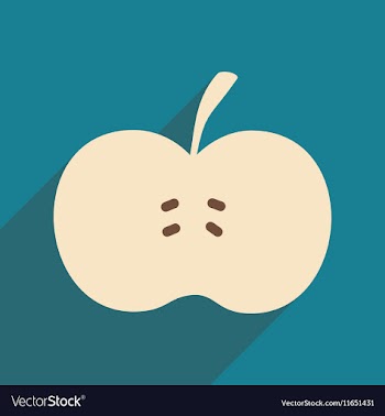 Flat with shadow icon and mobile applacation apple vector image