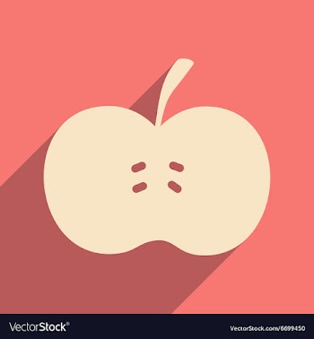 Flat with shadow icon and mobile applacation apple vector image