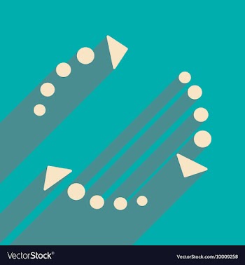Flat with shadow icon and mobile applacation arrow vector image