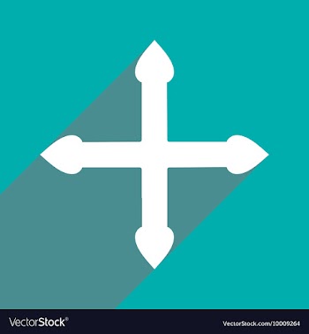 Flat with shadow icon and mobile applacation arrow vector image