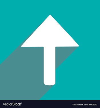 Flat with shadow icon and mobile applacation arrow vector image
