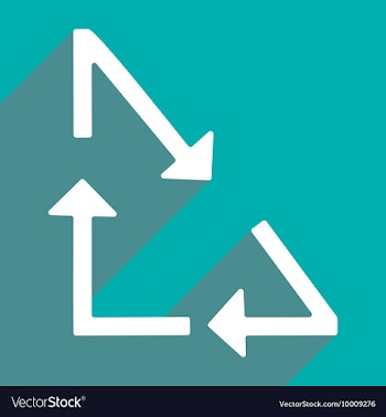 Flat with shadow icon and mobile applacation arrow vector image
