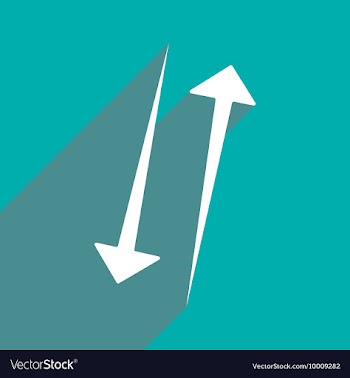 Flat with shadow icon and mobile applacation arrow vector image