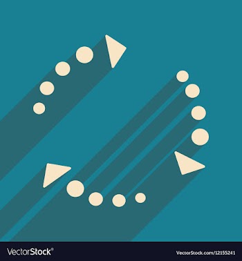 Flat with shadow icon and mobile applacation arrow vector image