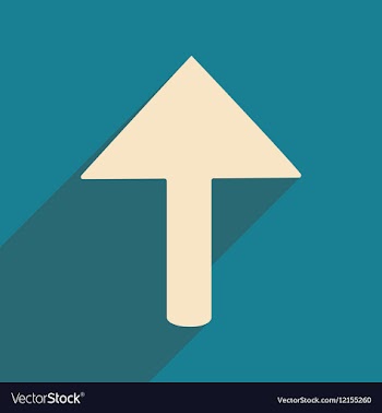Flat with shadow icon and mobile applacation arrow vector image