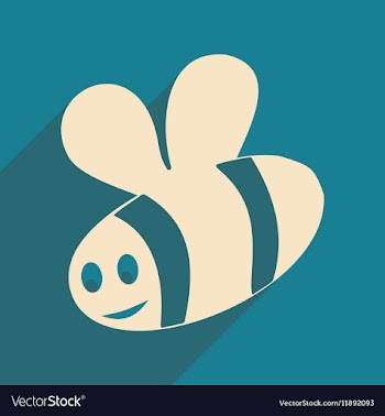 Flat with shadow icon and mobile applacation bee vector image