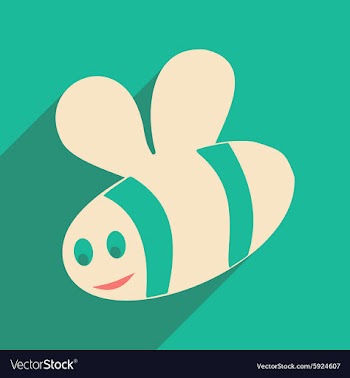 Flat with shadow icon and mobile applacation bee vector image