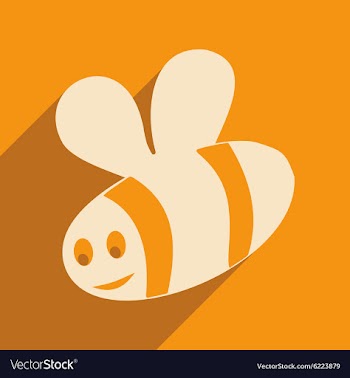 Flat with shadow icon and mobile applacation bee vector image