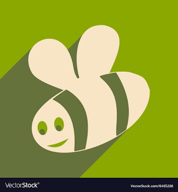 Flat with shadow icon and mobile applacation bee vector image