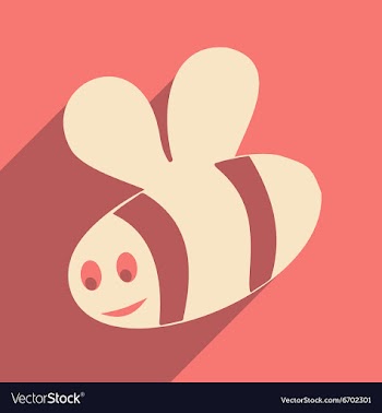 Flat with shadow icon and mobile applacation bee vector image