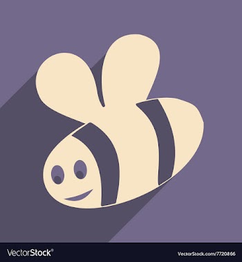 Flat with shadow icon and mobile applacation bee vector image