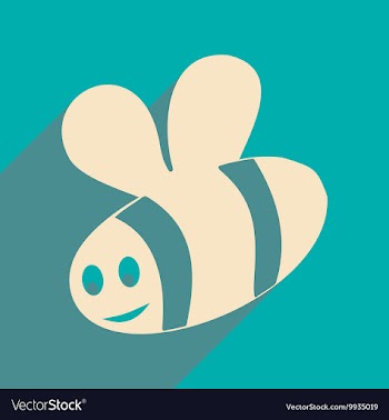 Flat with shadow icon and mobile applacation bee vector image