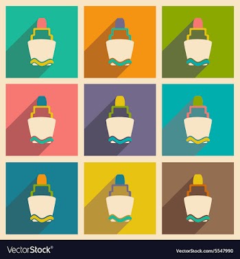 Flat with shadow icon and mobile applacation buoy vector image