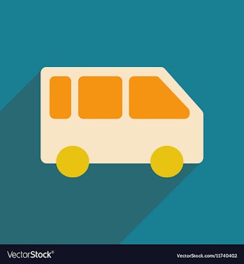 Flat with shadow icon and mobile applacation bus vector image