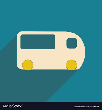 Flat with shadow icon and mobile applacation bus vector image