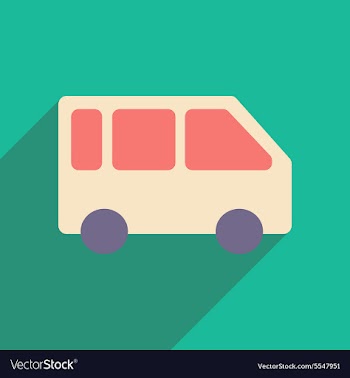 Flat with shadow icon and mobile applacation bus vector image