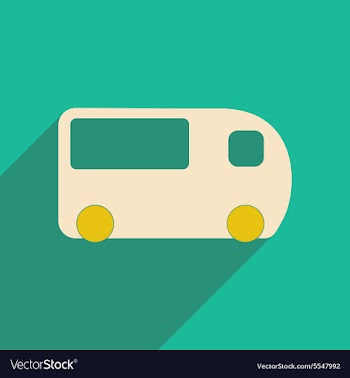 Flat with shadow icon and mobile applacation bus vector image