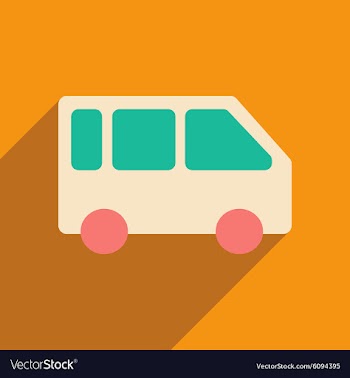Flat with shadow icon and mobile applacation bus vector image