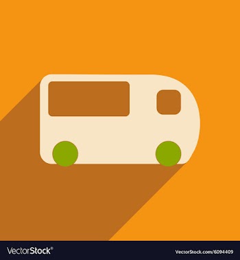 Flat with shadow icon and mobile applacation bus vector image