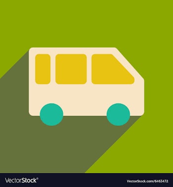 Flat with shadow icon and mobile applacation bus vector image