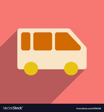 Flat with shadow icon and mobile applacation bus vector image