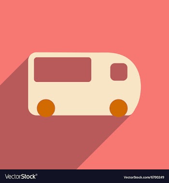 Flat with shadow icon and mobile applacation bus vector image