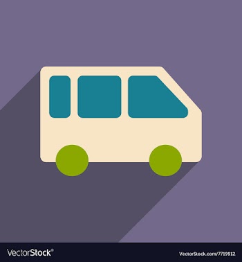 Flat with shadow icon and mobile applacation bus vector image