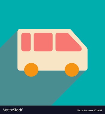 Flat with shadow icon and mobile applacation bus vector image